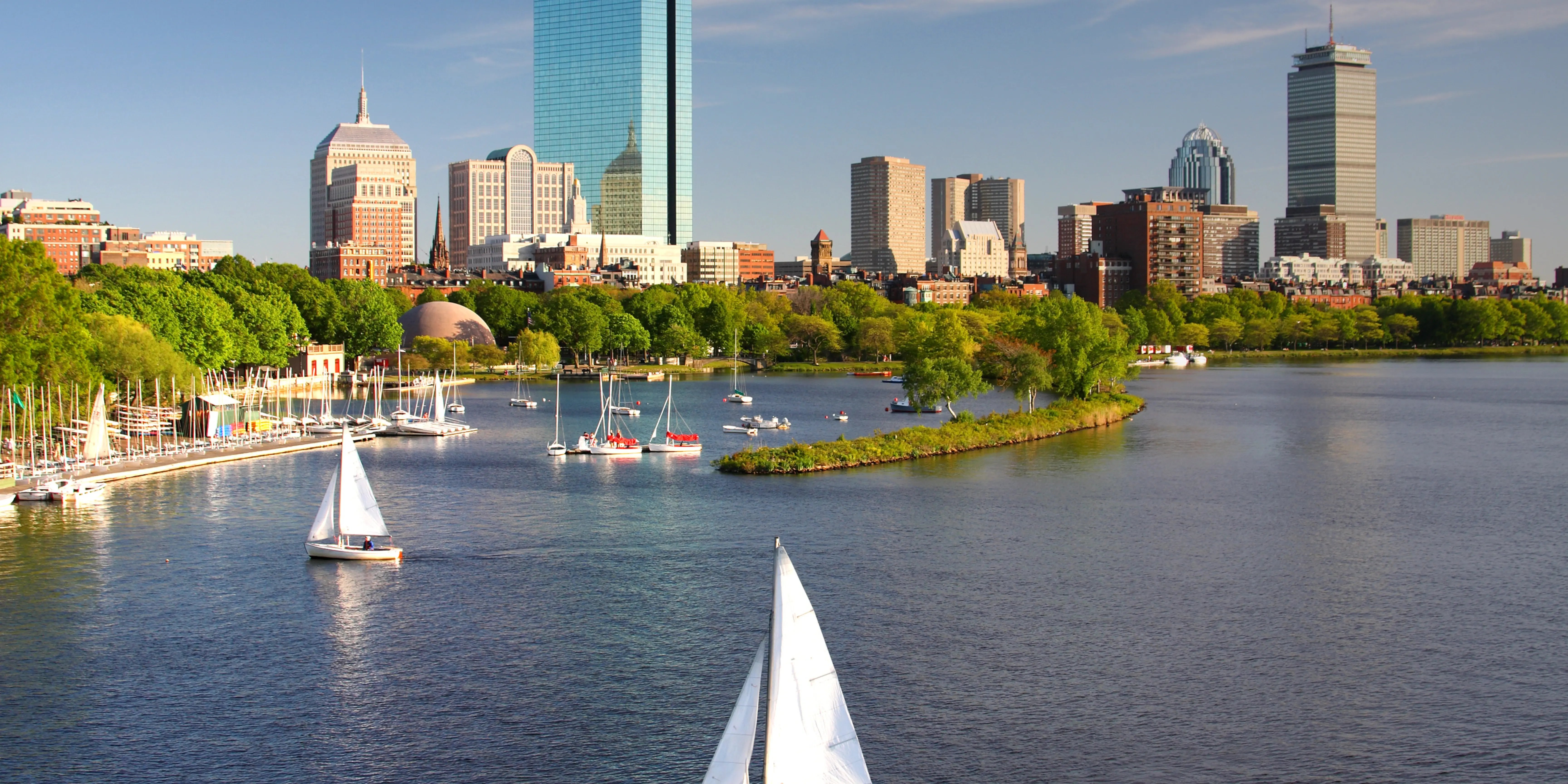 Boston Panorama der Stadt und des Hafens