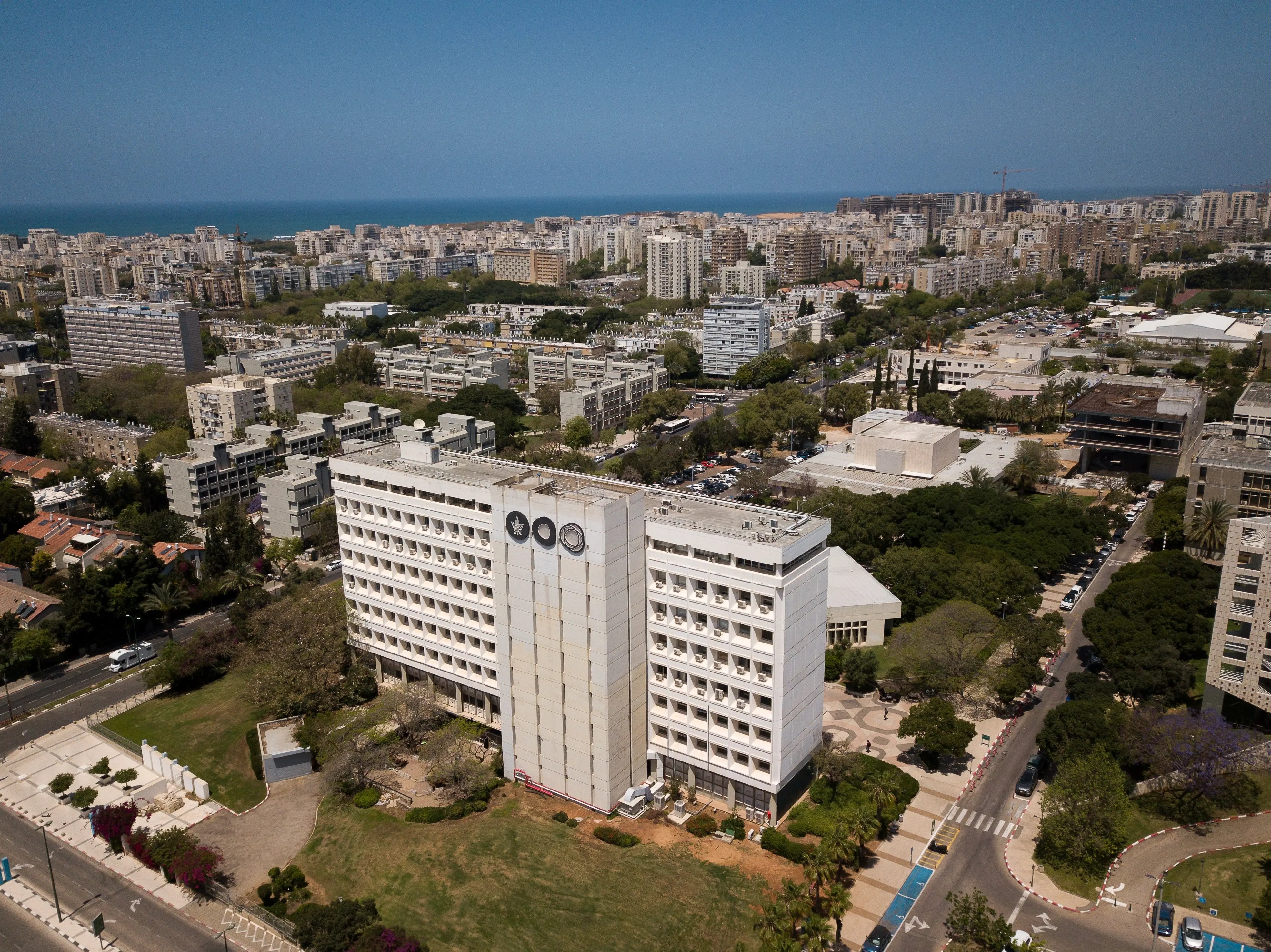 Vogelperspektive auf Israel und die Tel Aviv University