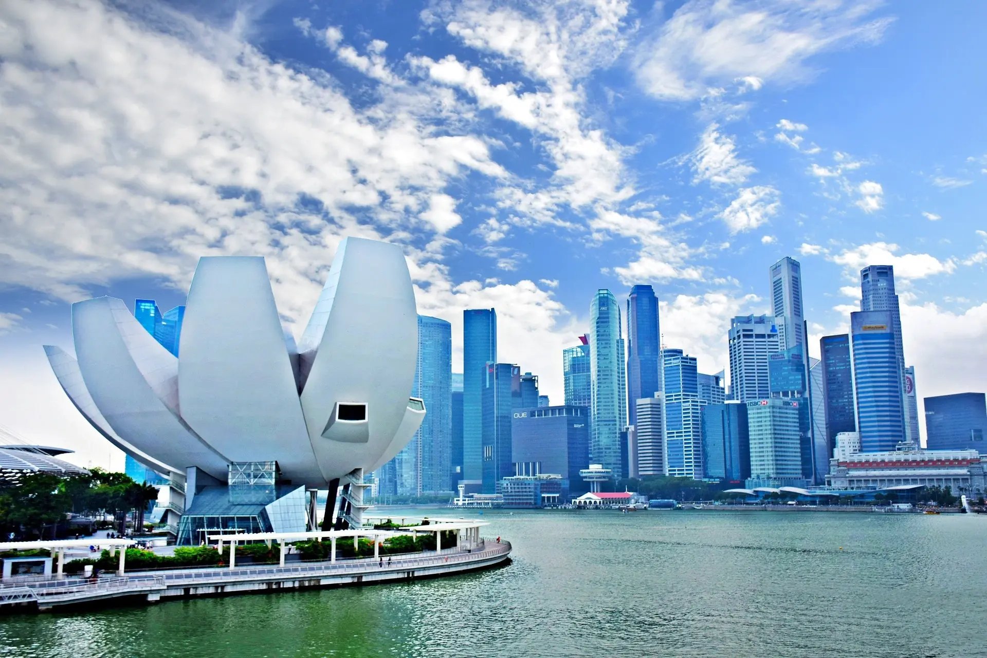 Marina Bay und die moderne Stadt Singapur 
