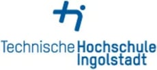 Das Logo der Technischen Hochschule Ingolstadt, das in Blau und Weiß gestaltet ist, mit dem Schriftzug der Hochschule.