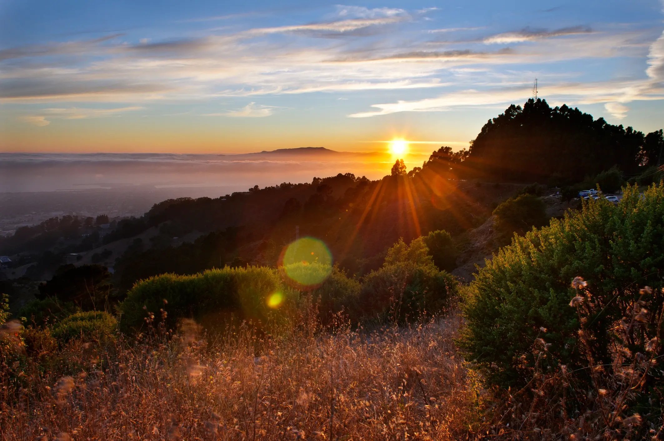 Ein Sonnenuntergang in der Natur von Berkeley, Kalifornien