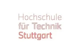 Das Logo der Hochschule für Technik Stuttgart, mit einem schlichten Schriftzug und roter Markierung für "Stuttgart".